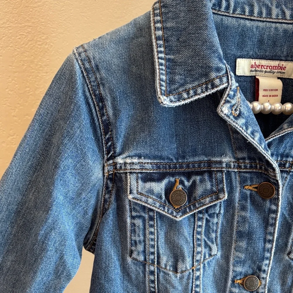 Abercrombie &‎ Fitch Classic Blue Denim Jacket~Sz Youth Large